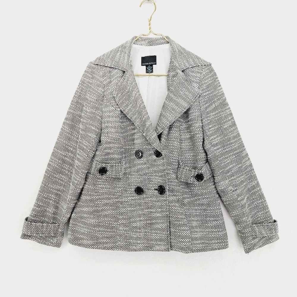 Cynthia Rowley Gray Long Sleeve Double Breasted Jacket 5124